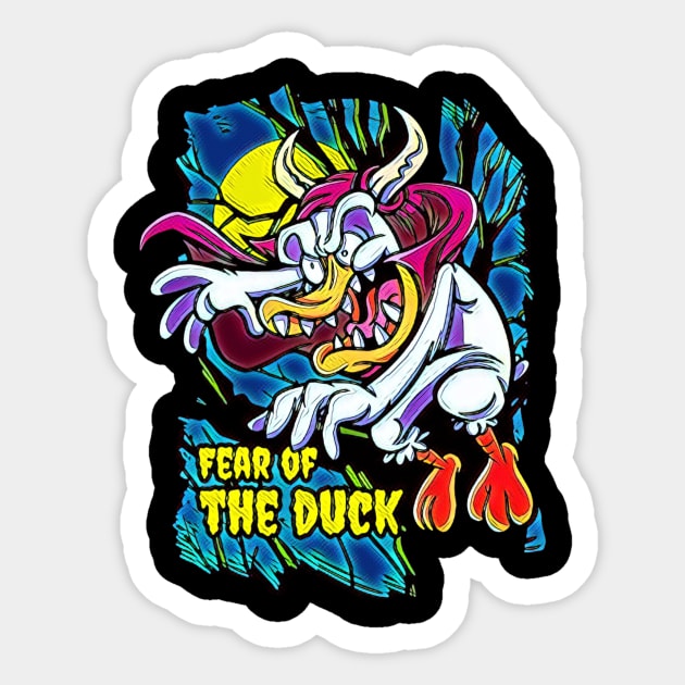 DUCK DEMON Sticker by Lees Tees